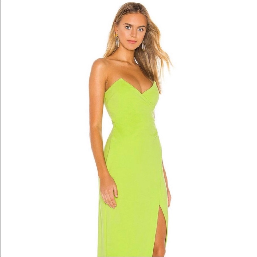 Elegant Lime Green Evening Gown